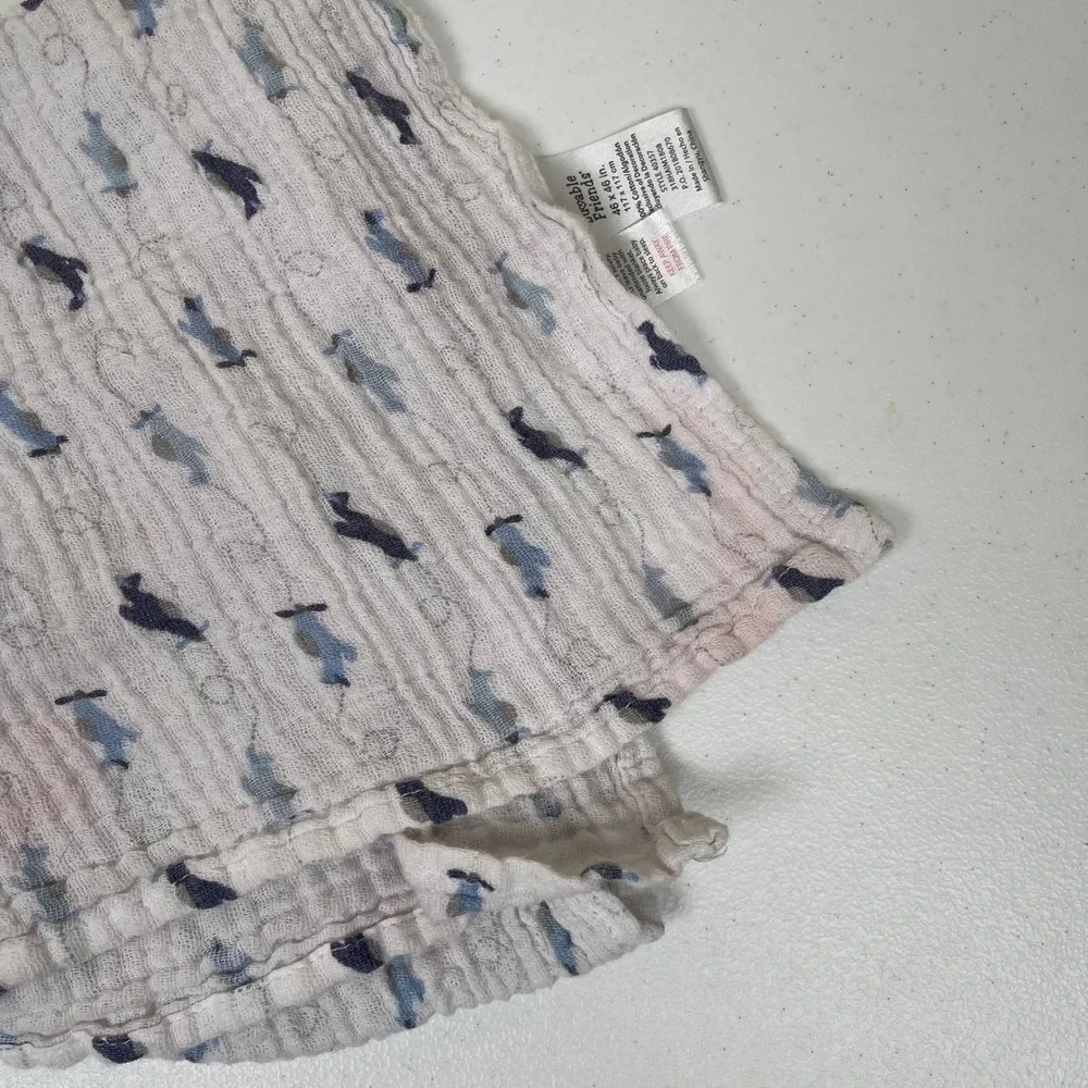 Luvable‎ Friends Cloud Island Muslin Swaddle Blankets 4 Giraffe Dinosaur Planes